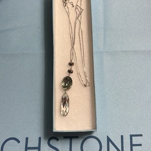 Touchstone crystal adjustable necklace, At Night Pendant.